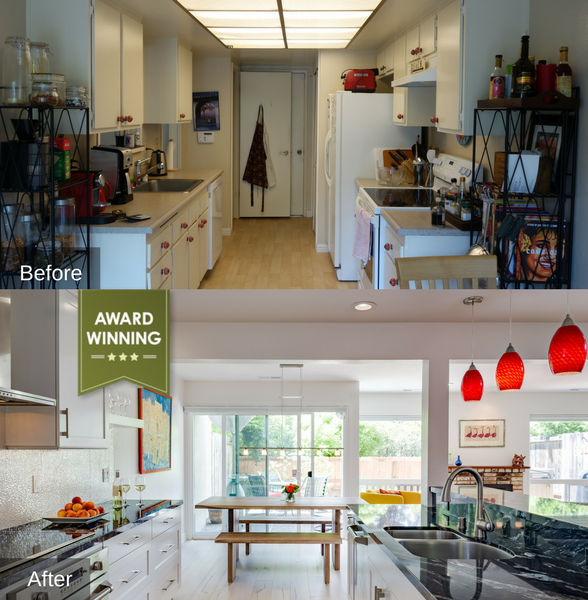 Before and After Walnut Creek Kitchen Remodel that won an award