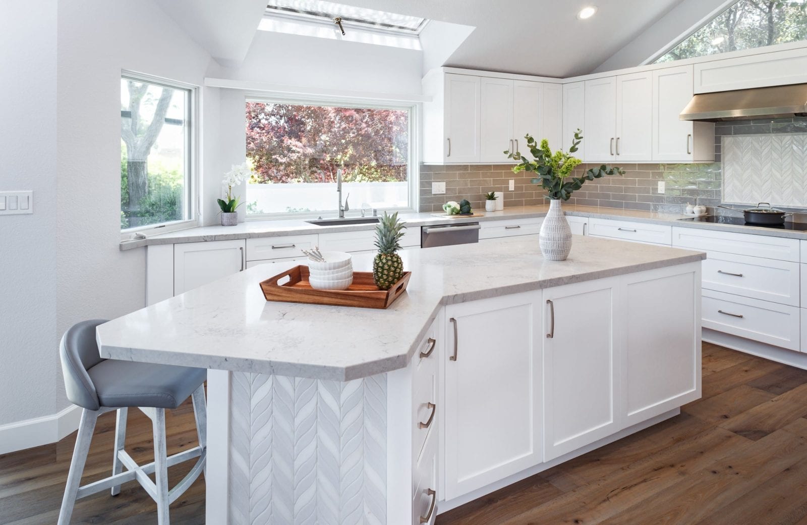 East Bay Kitchen Remodel Angled Island