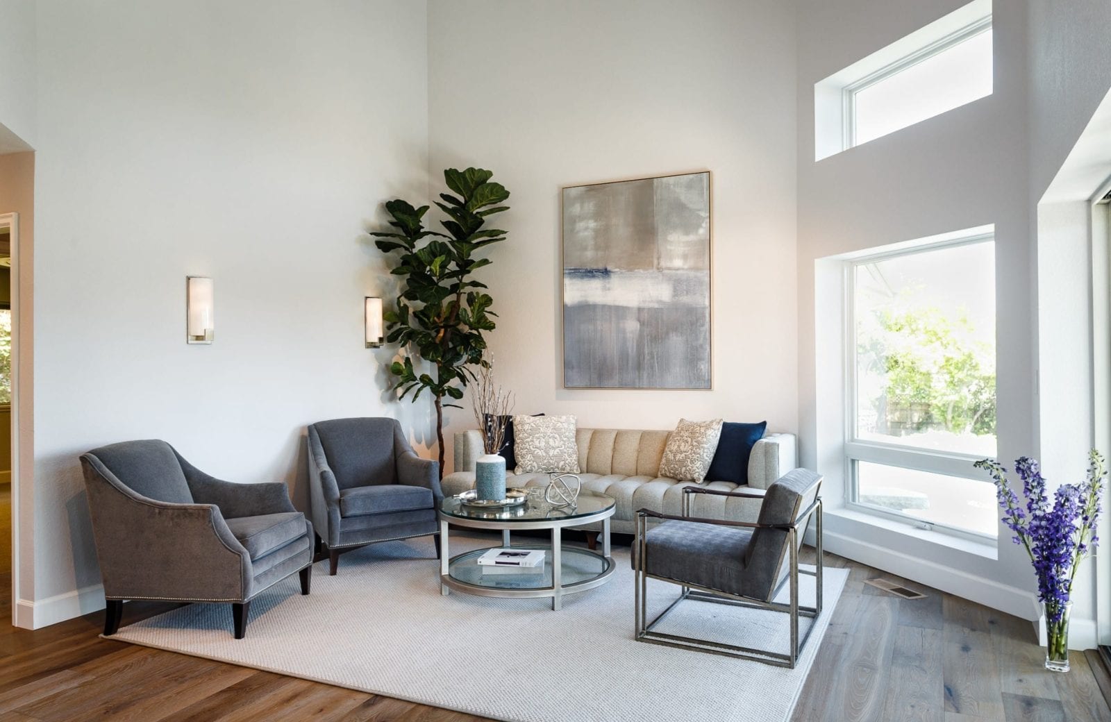 East Bay Living Room Remodel Wood Floors