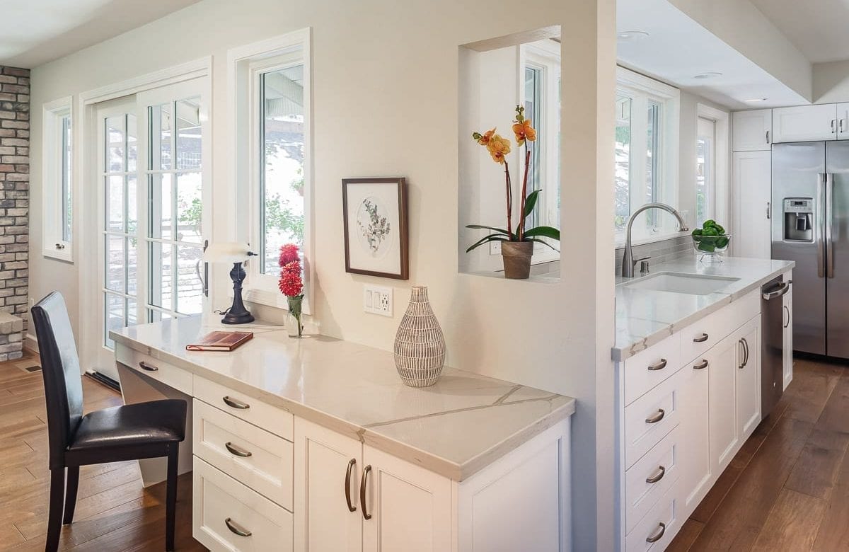 lafayette, CA transitional kitchen remodel with white desk