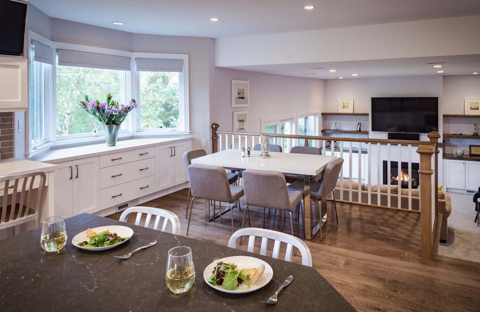 Walnut Creek Transitional Open Plan Kitchen Family Room Remodel