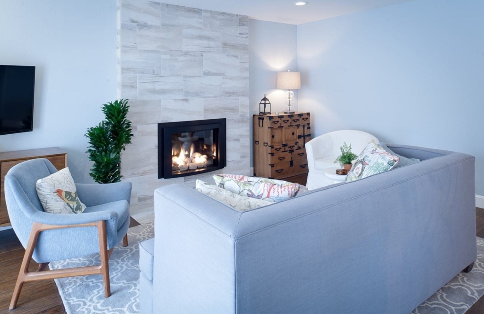 Walnut Creek Home Remodel Contemporary Fireplace and Family Room