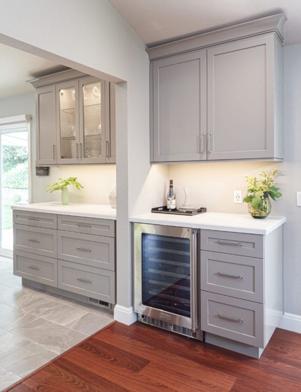 refrigerator and hutch in kitchen walnut creek kitchen remodel