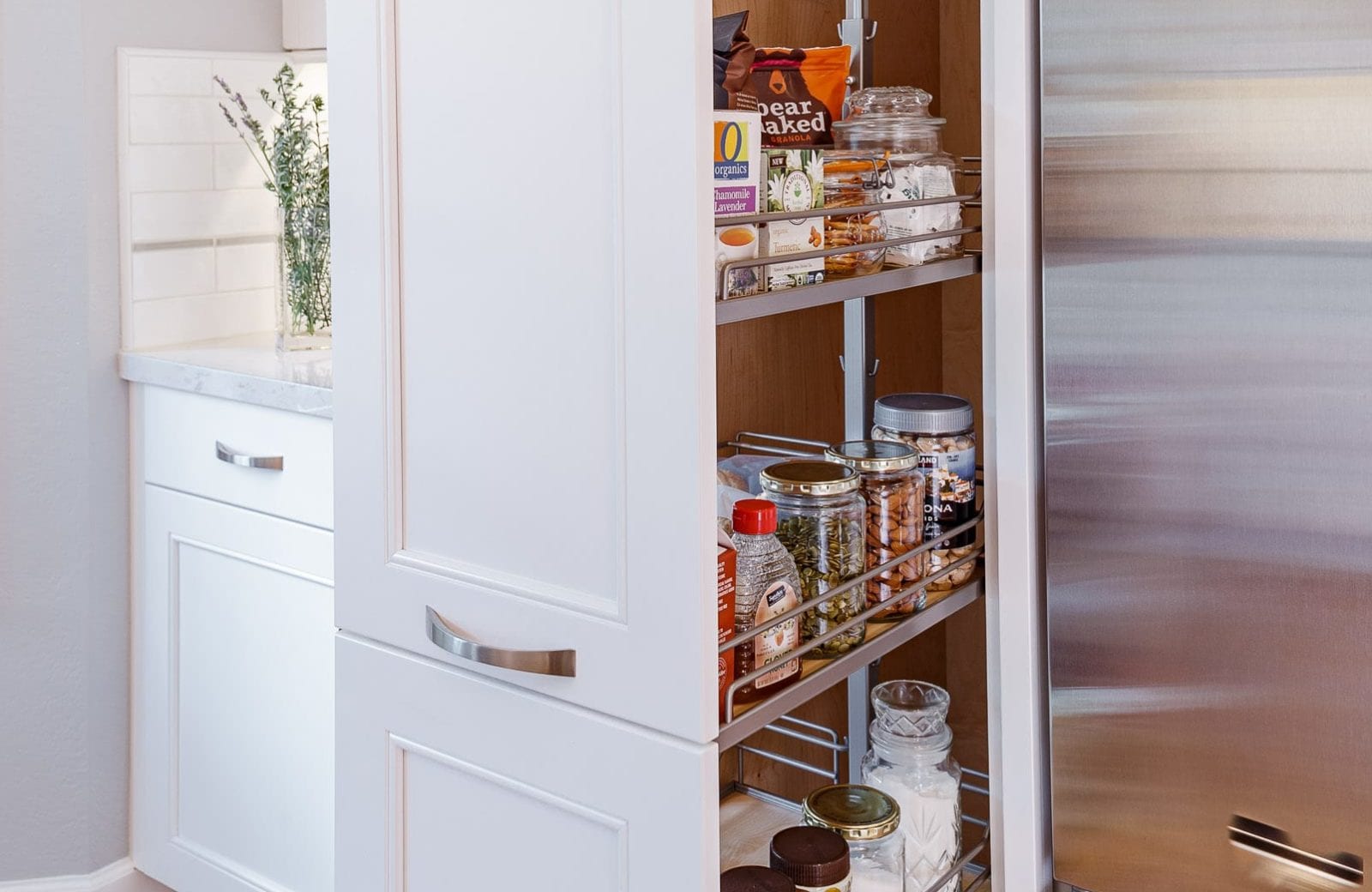 slide out pantry in kitchen remodel in danville, ca