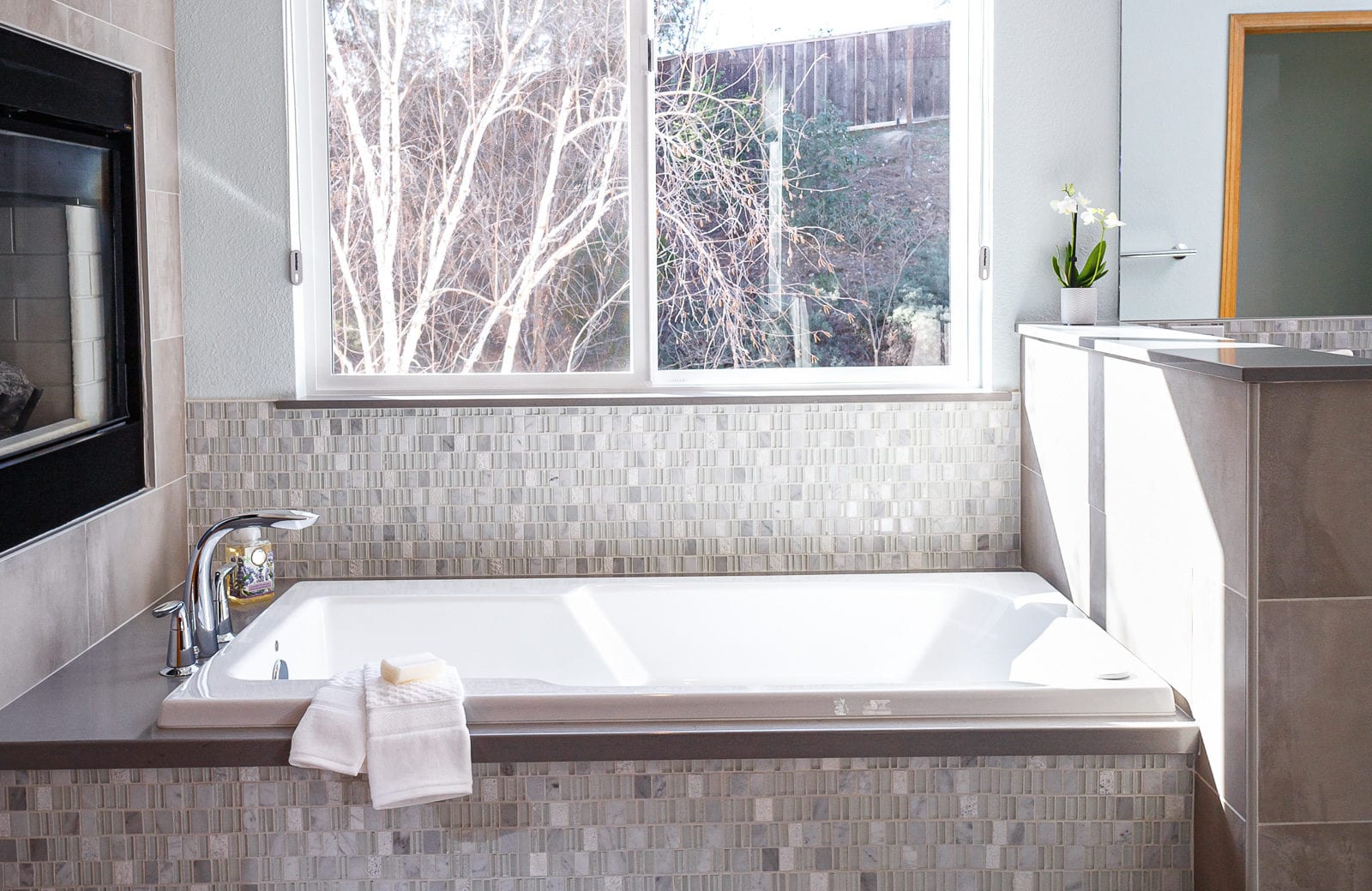 Pleasant Hill master bath remodel, tiled tub