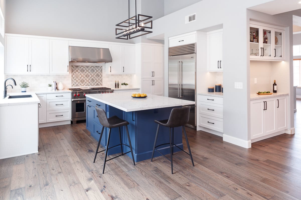 blue-cabinets-hickory-wood-floors