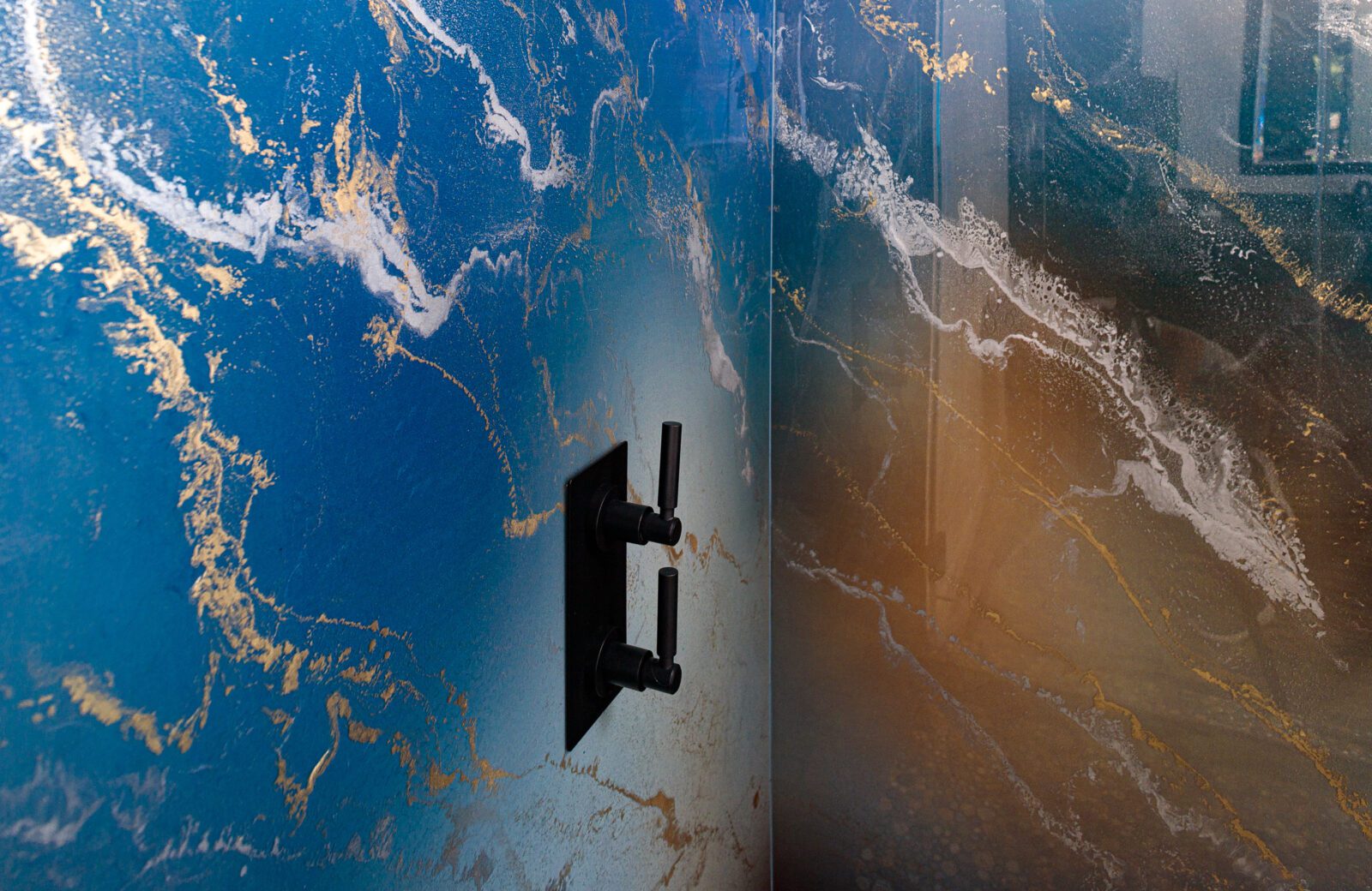Dramatic custom shower panels