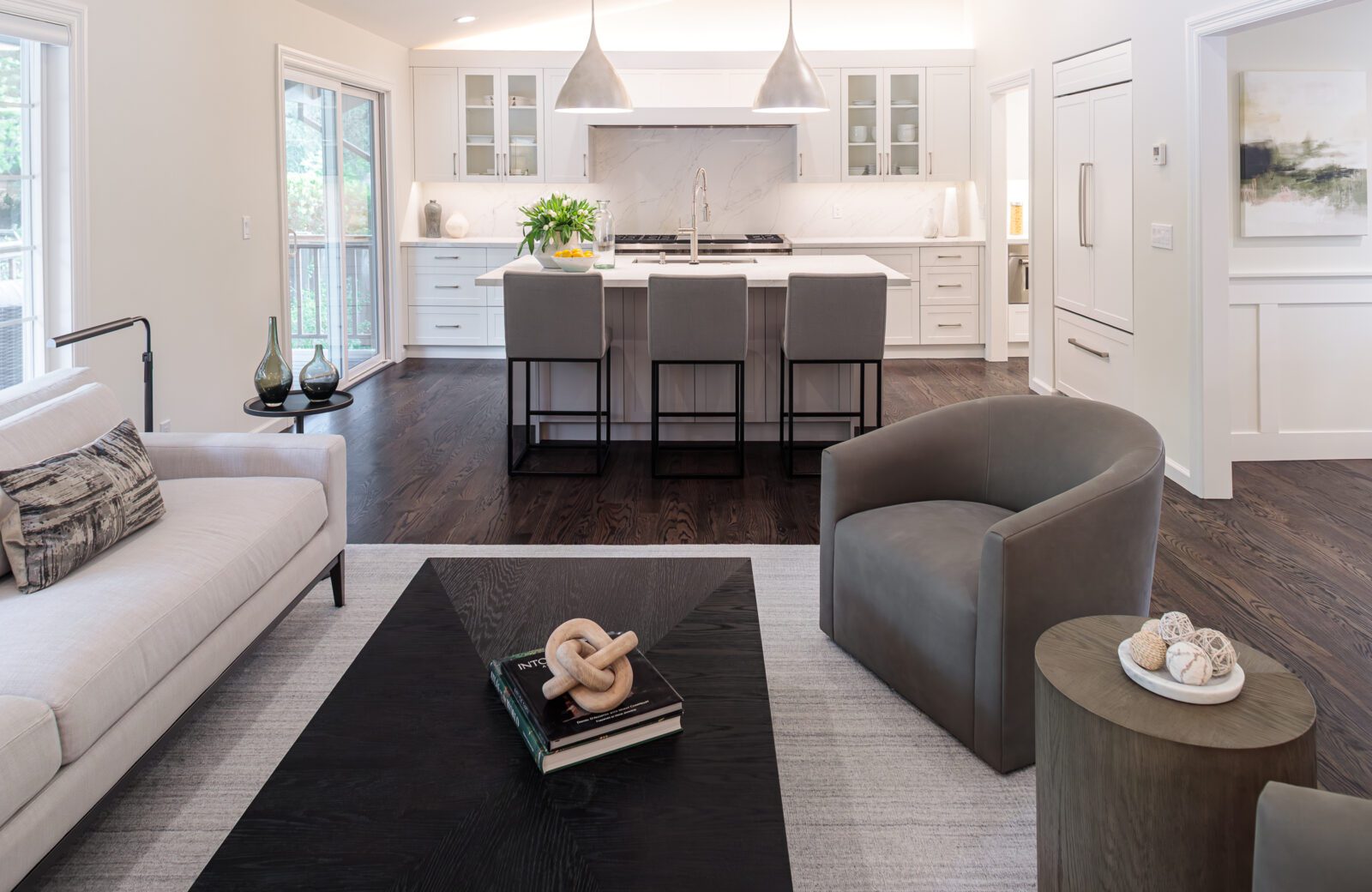 open concept kitchen remodel, hardwood floors