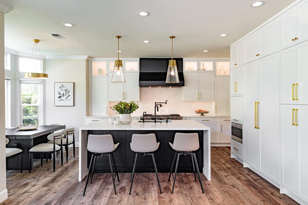 Large island with seating in Danville, CA kitchen remodel