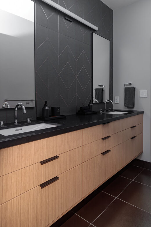 Contemporary hall bathroom remodel with floating vanity san ramon ca