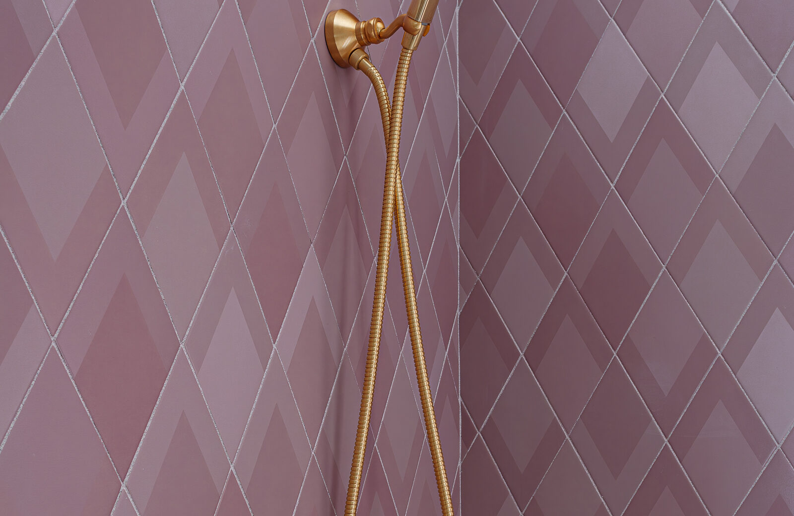 Girls bathroom remodel, pink tile and gold fixtures