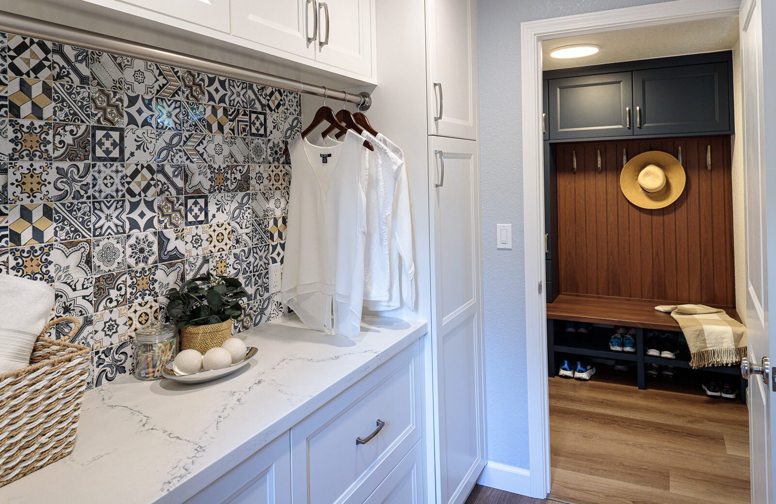 Danville, CA Blue and White Laundry Room Remodel